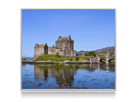 Chauffage infrarouge en verre avec cadre en aluminium avec impression numérique (Château d'Eilean Donan)