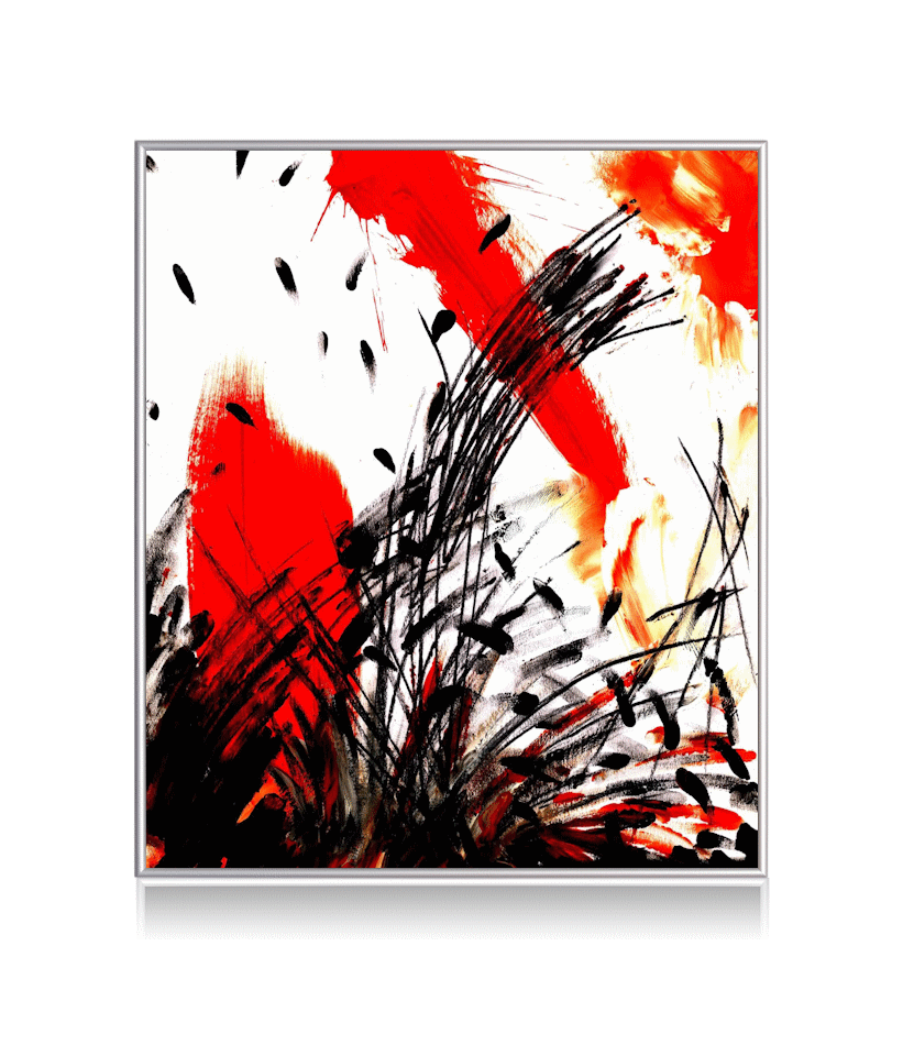 Infrarot Glasheizung mit Alurahmen inkl. Digitaldruck (Abstract)