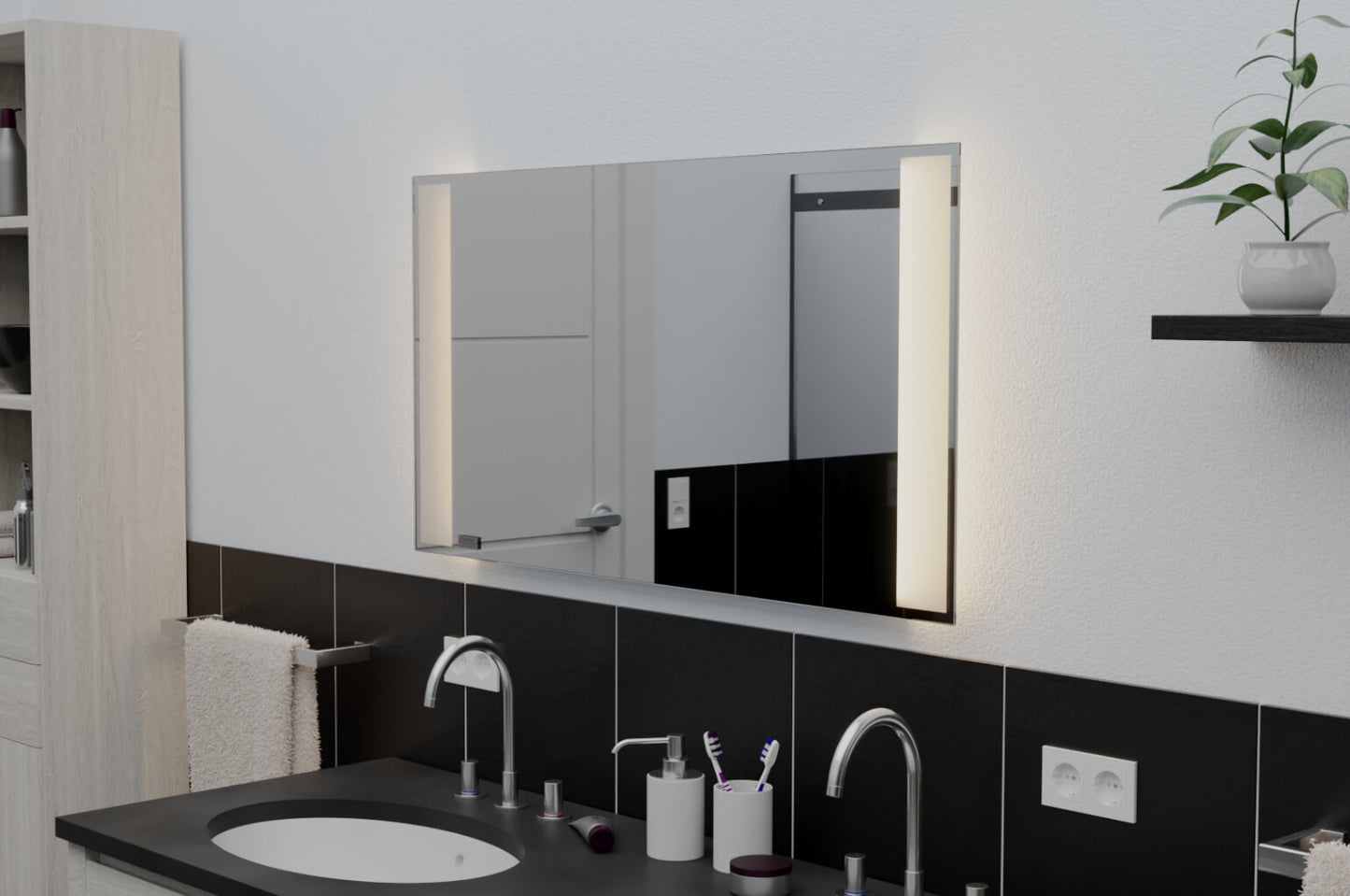 Chauffage de miroir LED infrarouge sans cadre