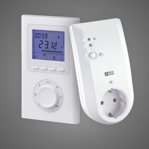 Set Funkthermostat Delta Dore mit Schaltsteckdose