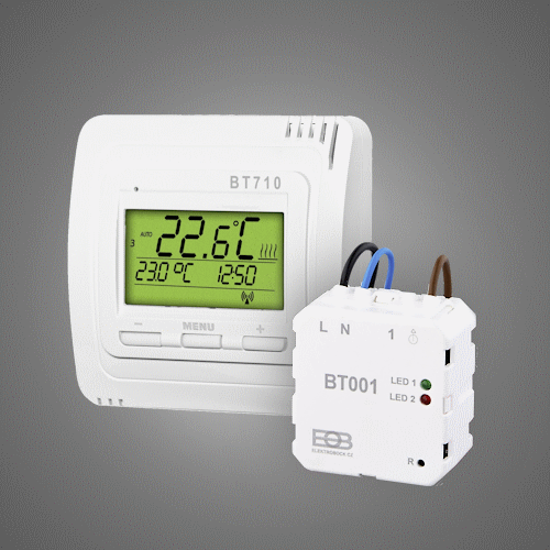 Set Funkthermostat digital Elektrobock BT710 mit Unterputz-Empfänger