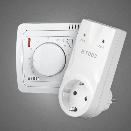 Kit thermostat radio analogique avec prise de commutation